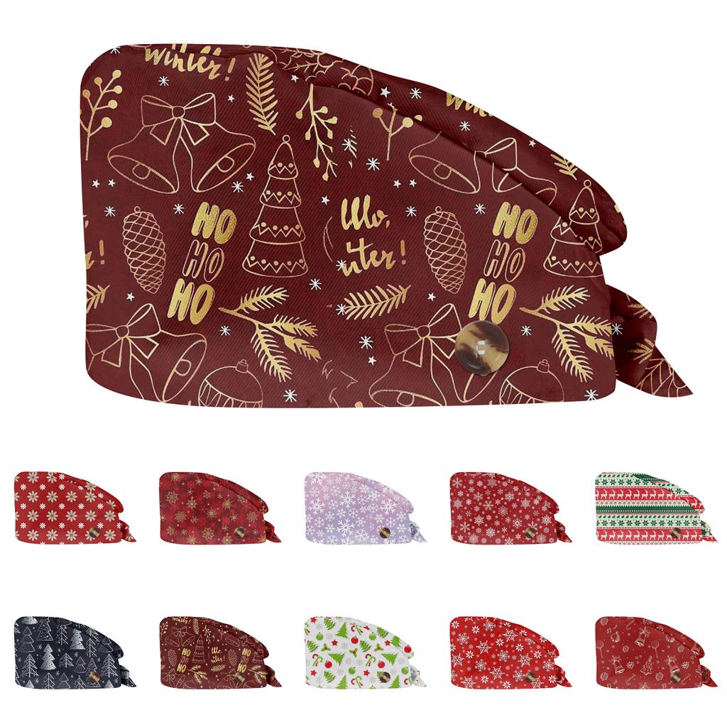 Модная рождественская рабочая шапка с принтом Повседневная стираемая шапка-мешок Кепка