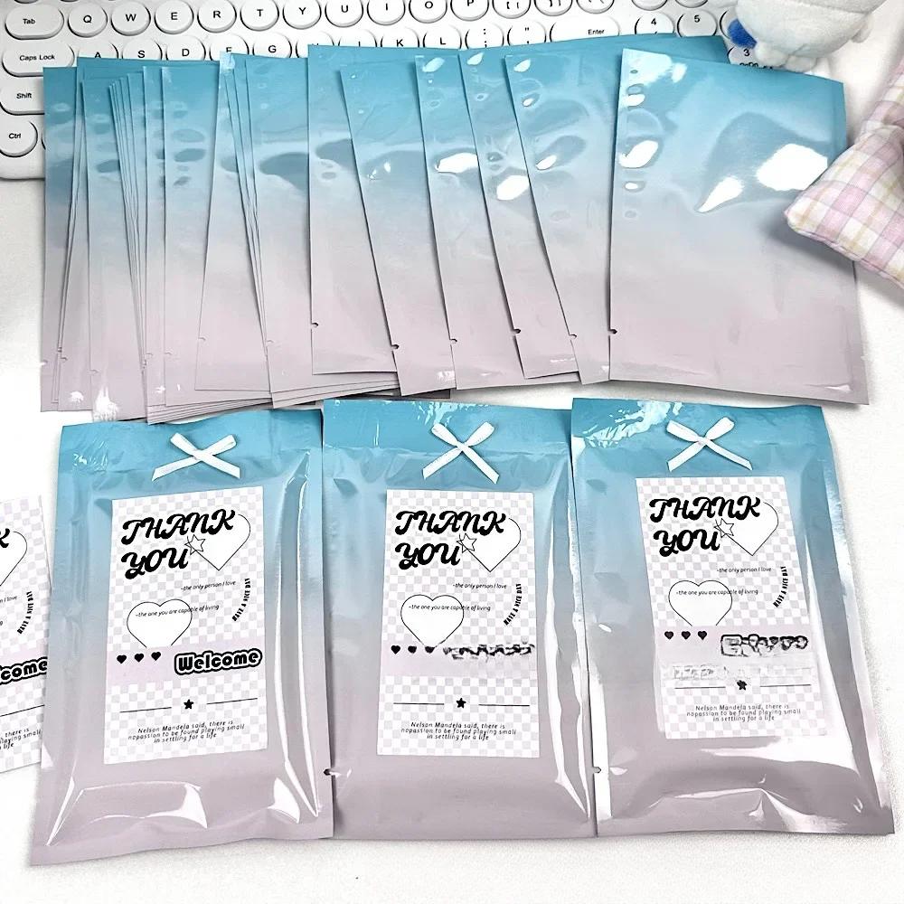 20 шт. корейских Ins эстетических сине-розовых градиентных карт, плоских полипропиленовых пакетов, Kpop Idol, 3-дюймовых фотокарт, продающих карты, сделай сам, декоративная упаковка, карман