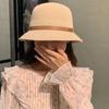 PU Leather Belt Women Sunscreen Hats Wide Brim Outdoor Straw Hats Korean Summer Bucket Hats  Beach