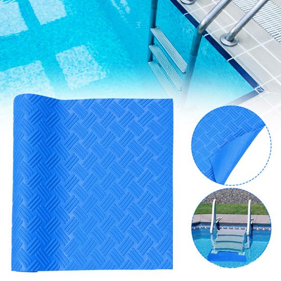 Pool Ladder Mat Non-Slip Texture Flexible Step Mat Easy To Store Cuttable Protective Pool Liner Pad Stairs Stability Cushion Protector for Pool Ladder