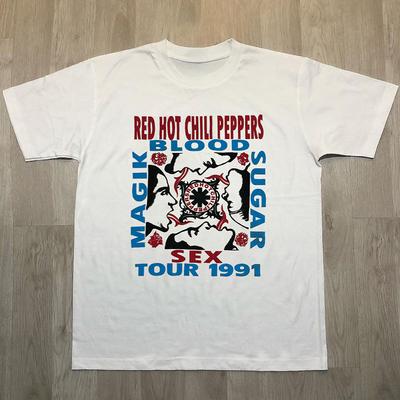 2025 Red Hot Chili Peppers Американский Ретро Рок Винтаж Уличная Повседневная Мода Бренд Тяжелый Хлопок Короткий Рукав Футболка Мужская