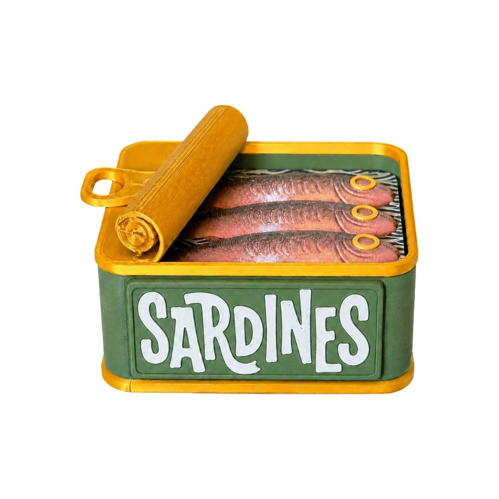 Cute Design Sardine Clicker Press Sound Device Sardine Tin Decompression Toy Bag Accessory
