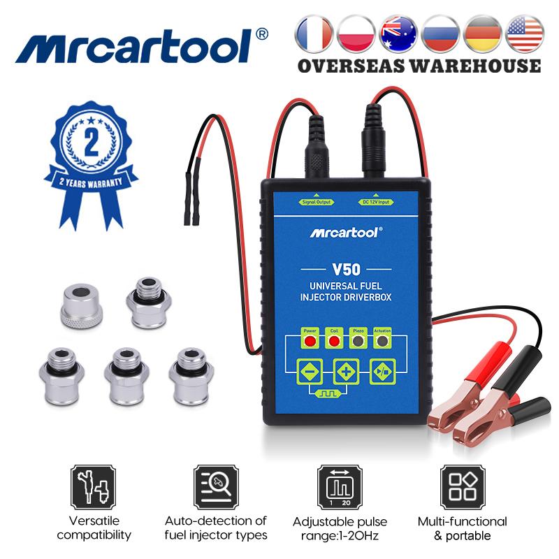 MRCARTOOL V50 Fuel Injector Tester Cleaner DIY Cleaning Tool Kits Diesel GDI Injectors Adapter For AUTOOL CT150 CT160