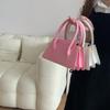 Niche Design Women's Bag Pink Small Square Bag New Texture Portable Small Bag Simple Messenger Bag Tide