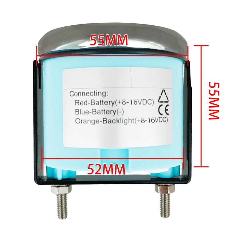 ELING Car Boat Yacht Truck Universal 52mm Voltmeter 8-16V 16-32V 9-32V Volt Gauge with 8 Colors Backlight and Alarm