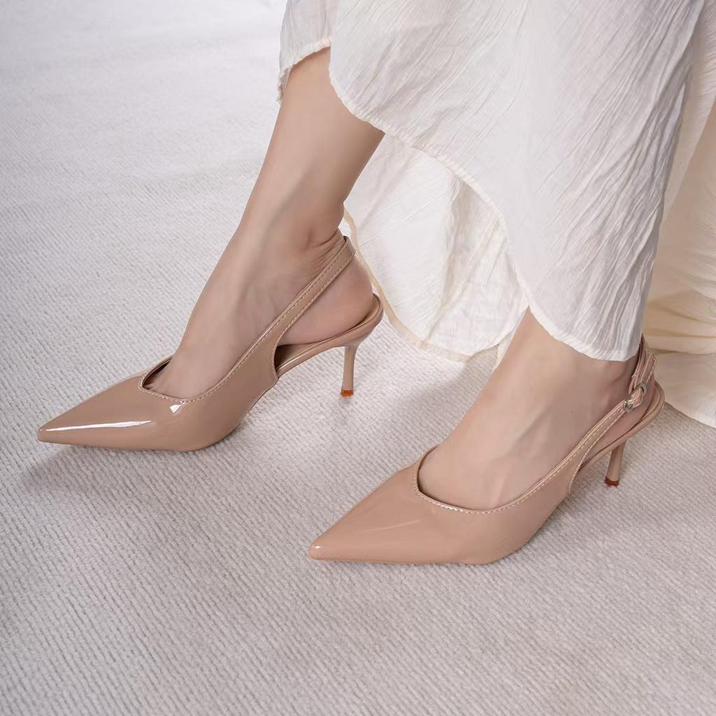 2025 лето новые туфли на высоком каблуке с острым носком женская летняя сумка головной убор модные повседневные босоножки на высоком каблуке