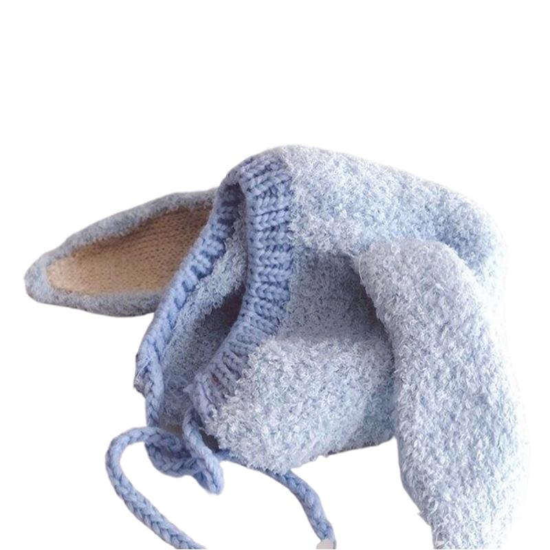 Мультяшный кролик детская плюшевая шапка однотонная с длинными ушами шапка для младенцев мальчиков и девочек зимние теплые шапки для защиты ушей малышей