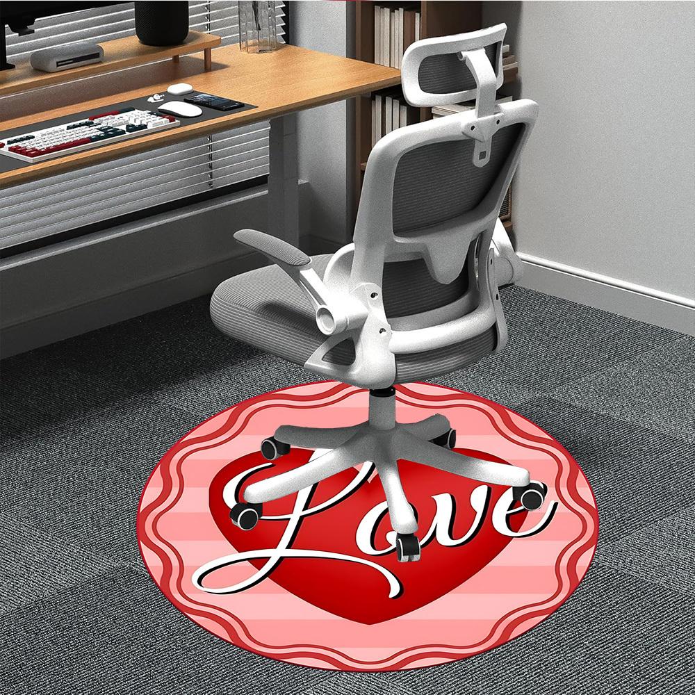 1pc Love Heart Chair Carpet for Office, Non slip, Soft and Durable Office Rug for Interior Decoration
