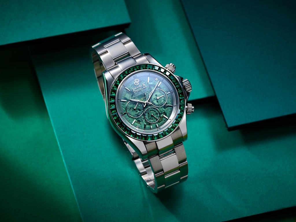 Daniel Douglas Автоматические Аналоговые Золотые и Серебристые & Мужские Часы, DD8812, (зеленый)