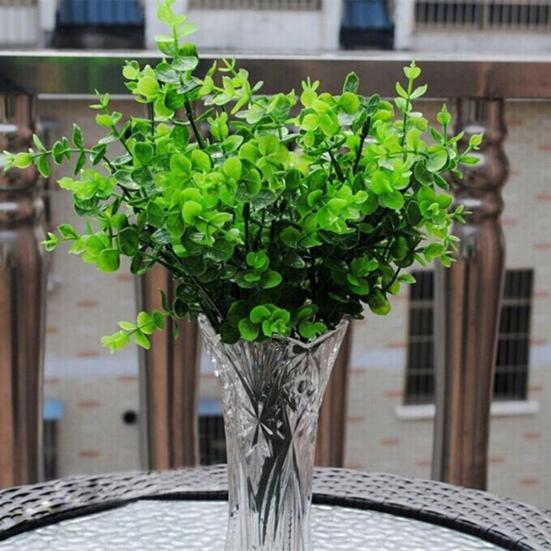 1шт зеленые искусственные поддельные пластиковые листья эвкалипта растение домашний декор сада