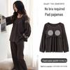 Women's Pure Cotton Long Sleeve Pajama Set with Chest Pads - 2025 Autumn Collection