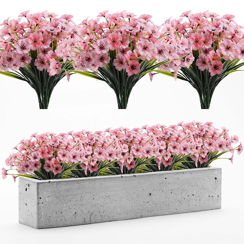New Outdoor UV Resistant Plastic Plants Garden Porch Decor Artificial Flowers Fake Flowers