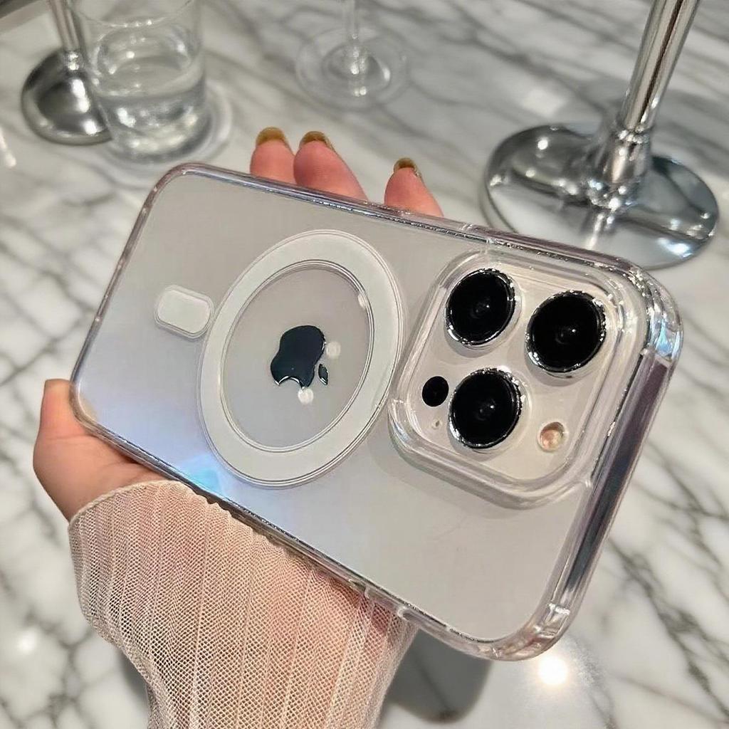 Магнитный прозрачный чехол для Apple iPhone 17 Pro Max, совместимый с 16/15/14/13, Magsafe два в одном.
