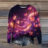 Women's Fashion Printed Long Sleeve Loose Round Neck Sweatshirt Top Fall