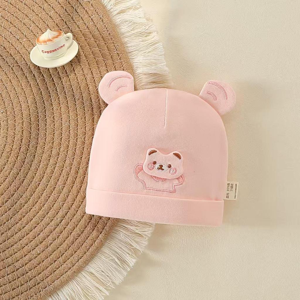 Pure Cotton Double Layer Newborn Hat for 0-3 Months, Suitable for Autumn/Winter