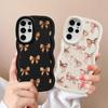 Мягкий чехол для телефона Samsung Galaxy S20 FE S21 A26 A25 S24 S25 S23 Plus S22 Ultra A54 A24 A35 A55 A34 A36 Розовый бант