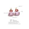Eetit Fashion Crystal Candy Stud Earrings French Hoops Trendy White Green Pink Y2K Summer Jewelry for Women 18k PVD Plated