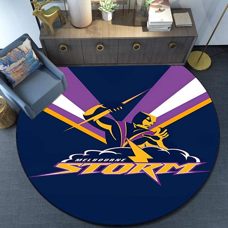 Melbourne Storm Team Round Rug for Livingroom,Bedroom, Palyroom, Chair Rug, Area rug, Circle Carpet, Fan Christmas gift