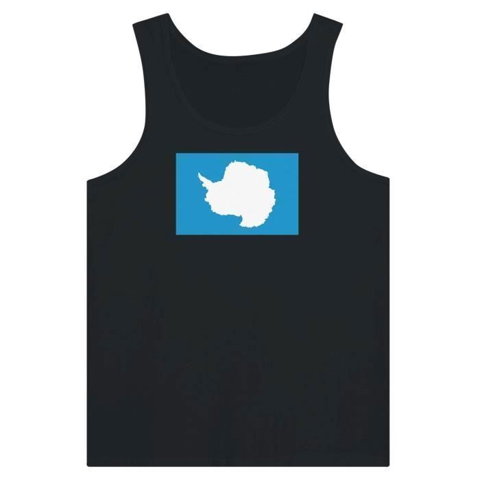 Débardeur - Drapeau de l'Antarctique - Noir - 100% хлопок - Coupe ajustée - Mixte