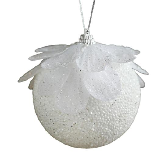 8 см Белый Пенопластовый Рождественский Шар Орнамент Снежное Праздничное Украшение Легкий Блестящий Подвесной Кулон на Елку для Дома Новый Год
