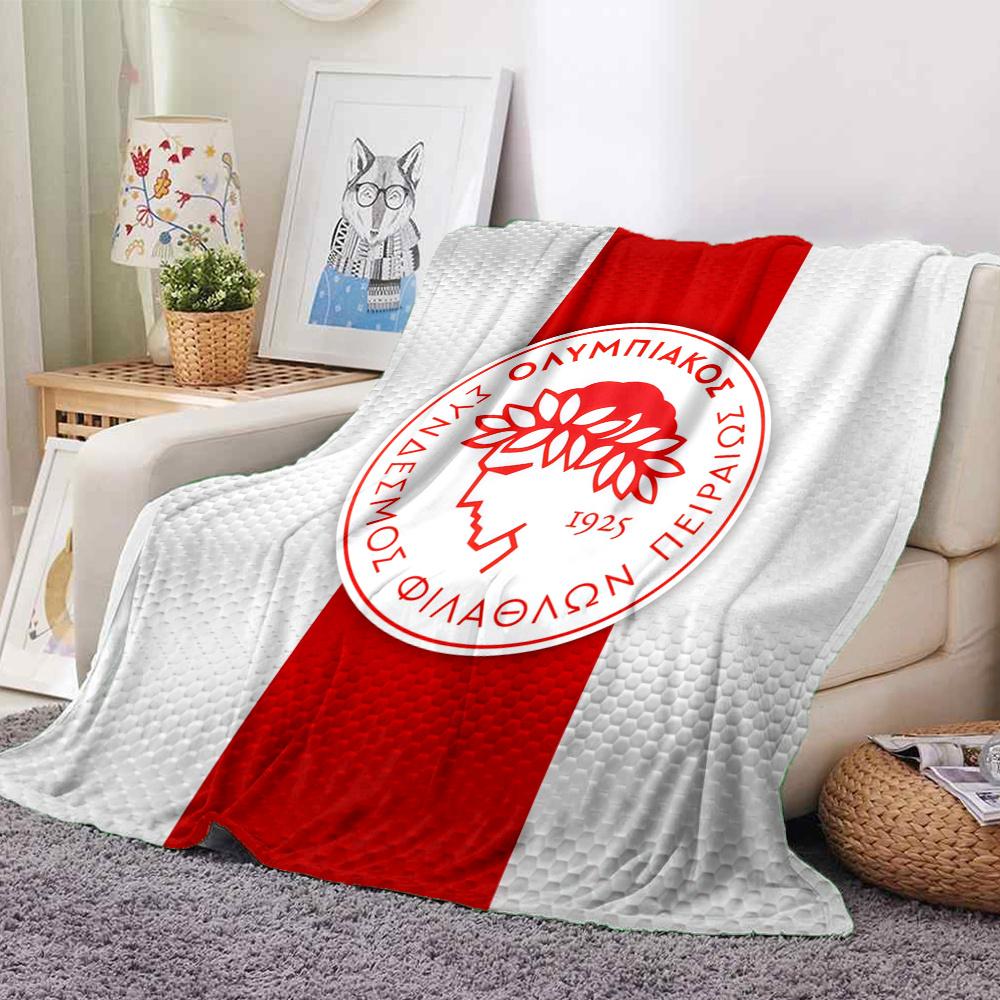 Olympiacos Printed Flannel Blanket, soft throw for bedroom sofa, washable, Christmas present, great gift.