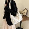 Korean Style Canvas Shoulder Bag Large Capacity Shopping Tote Bag Cute Cartoon Crossbody Bag  Girl