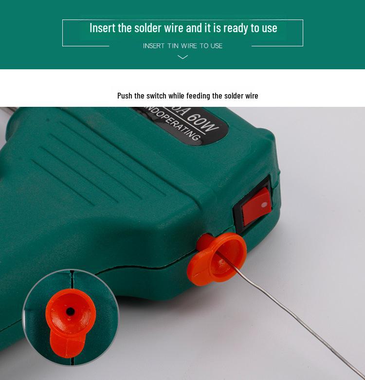 Паяльник Bangyuan 60W с ручной подачей олова - электрический паяльник для лужения