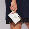 New COACH Corner Zip Coated Canvas With Smooth Leather Card Holder, Wallet Women's Gold/Chalk/Glacier White C0082-IMRFF