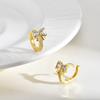 Vnox Gold Color Bow Zirconia Earrings For Women,Trendy Party Jewelry Colorful Crystal Ear Accessories Valentine's Day Gift