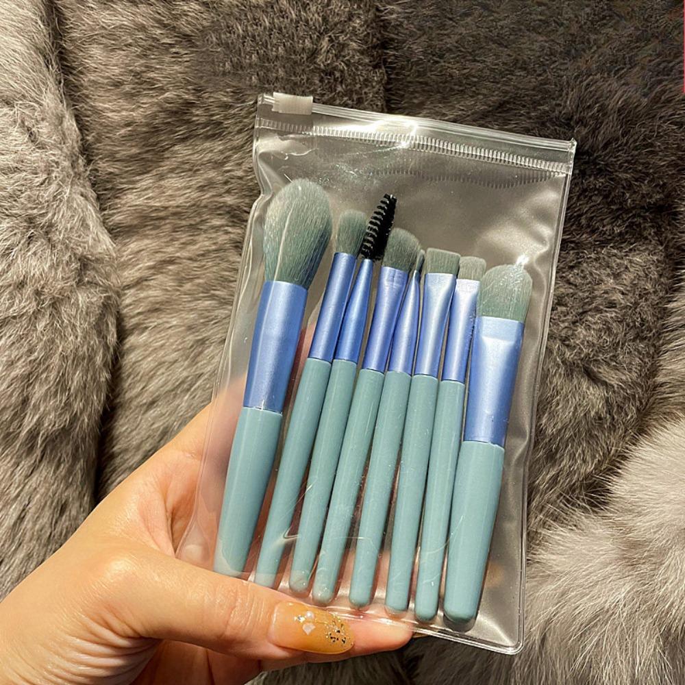 Мягкие пушистые кисти для макияжа, набор косметики, тональная основа, румяна, пудра, тени для век, кисть для растушевки макияжа Kabuki, косметический инструмент, 8 шт./лот