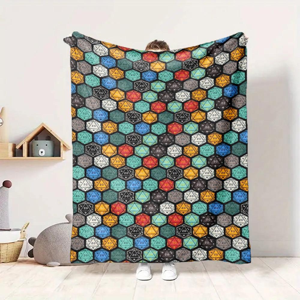 Hexagon Flannel Blanket Throw Blanket Soft Warm Sofa Bed Camping Car home Decor Unique Christmas Gift C9302667