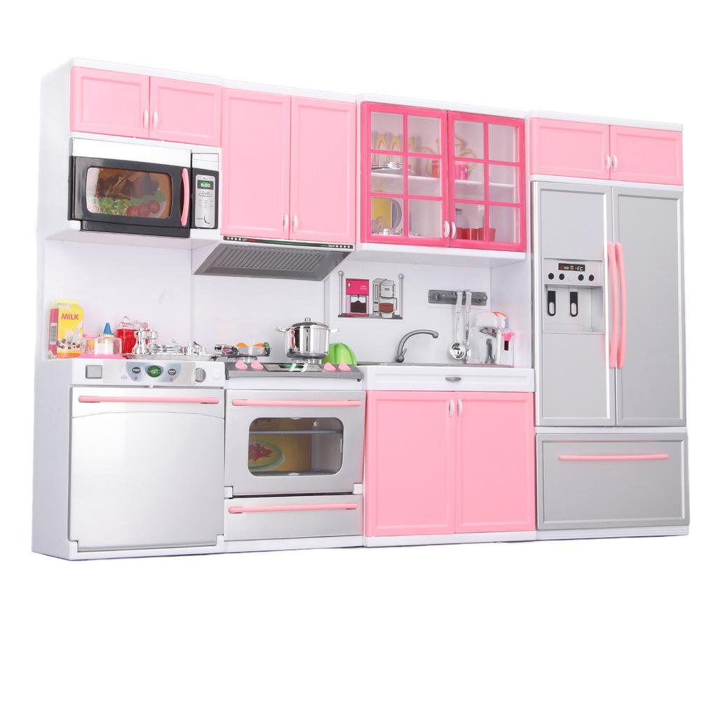 Kids Play Kitchen Toy Plastic Simulation Multifunctional Toddler Kitchen Playset for Home