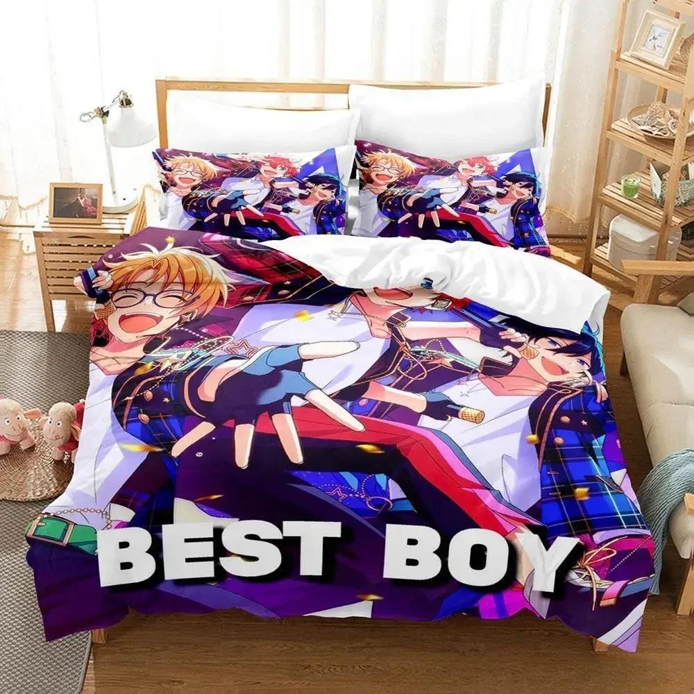Комплект постельного белья Ensemble Stars Single Twin Full Queen King Size Bed Set Adult Kids Bedroom Duvet Cover Sets 3D Anime Bed Sheet Set