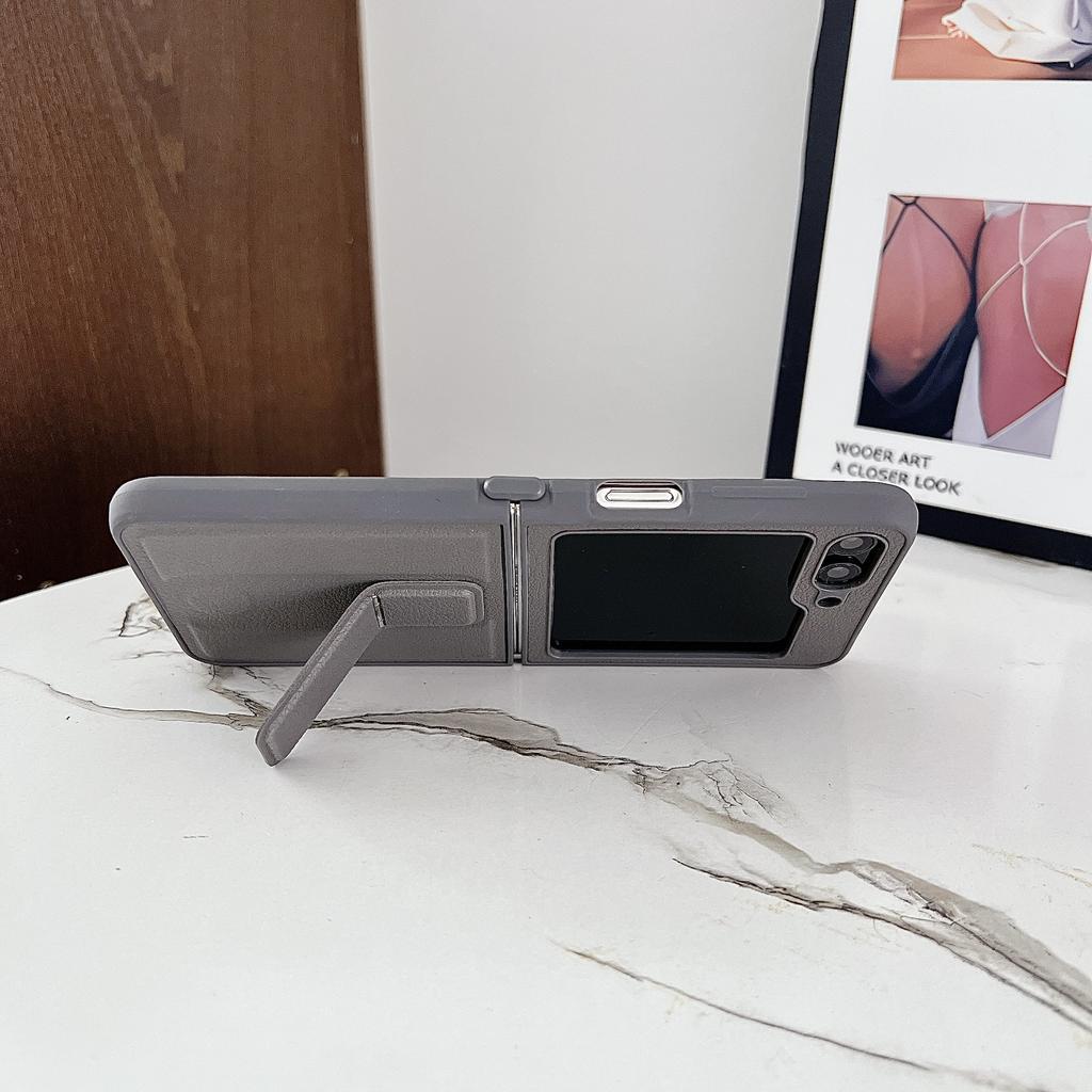 Чехол для телефона из ПУ кожи с подставкой для Samsung Galaxy Z Flip 7 6 5 4 3 Flip6 Защитная крышка