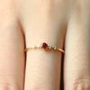 18K Gold Plated Ruby Ring for Women – Elegant Thin Band, European Fashion Engagement Ring, Dainty Gold Jewelry