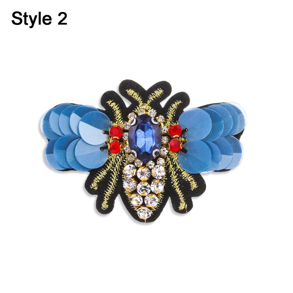 Beaded Rhinestone Apparel Sewing & Fabric Sew On Patch Bee Badge Sequin Patches Crystal Applique