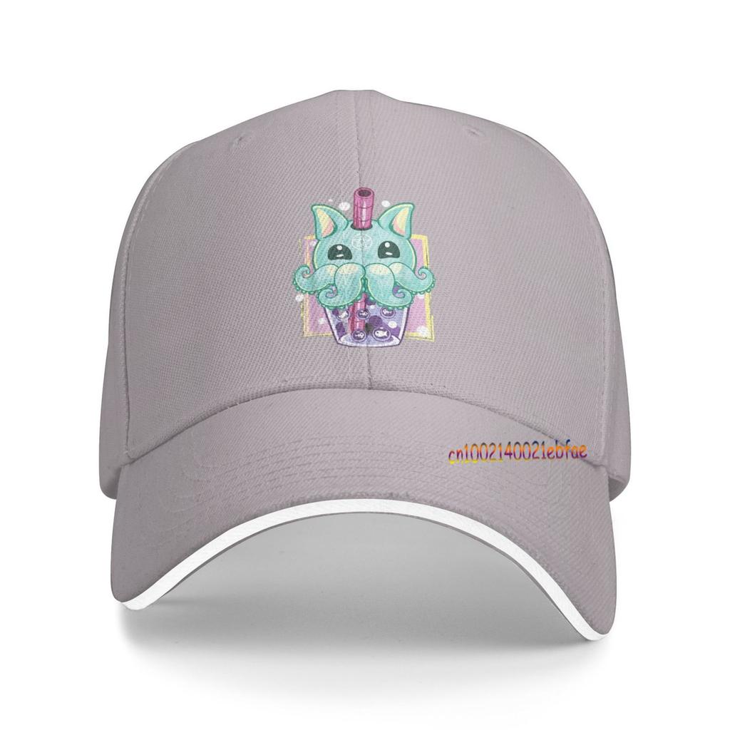 Kawaii Pastel Goth Creepy Creature Boba Bubble Tea Vaporwave Кепка для женщин Спорт на открытом воздухе Бейсболки Модные унисекс шляпы Snapback