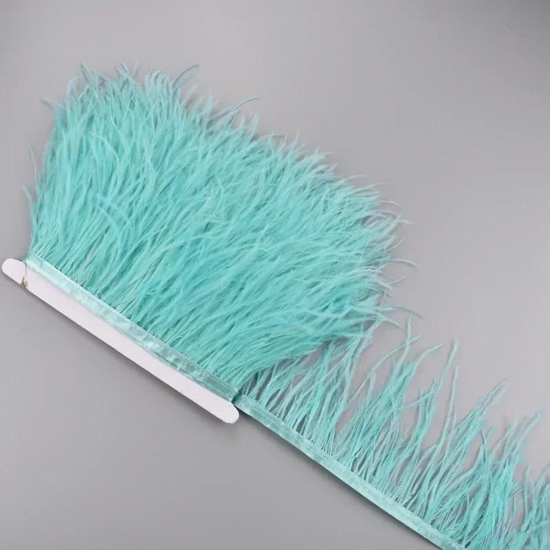 Feather1Meter Страусиные перья на ленте 10-15 см Белая перьевая бахрома-кисточки Отделка Боа Швейные принадлежности Аксессуары для одежды Свадьба