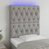 VidaXL LED Headboard Bedroom Furniture Single Bed Accessory Headboard Bed Frame Interior Light Grey 3122734