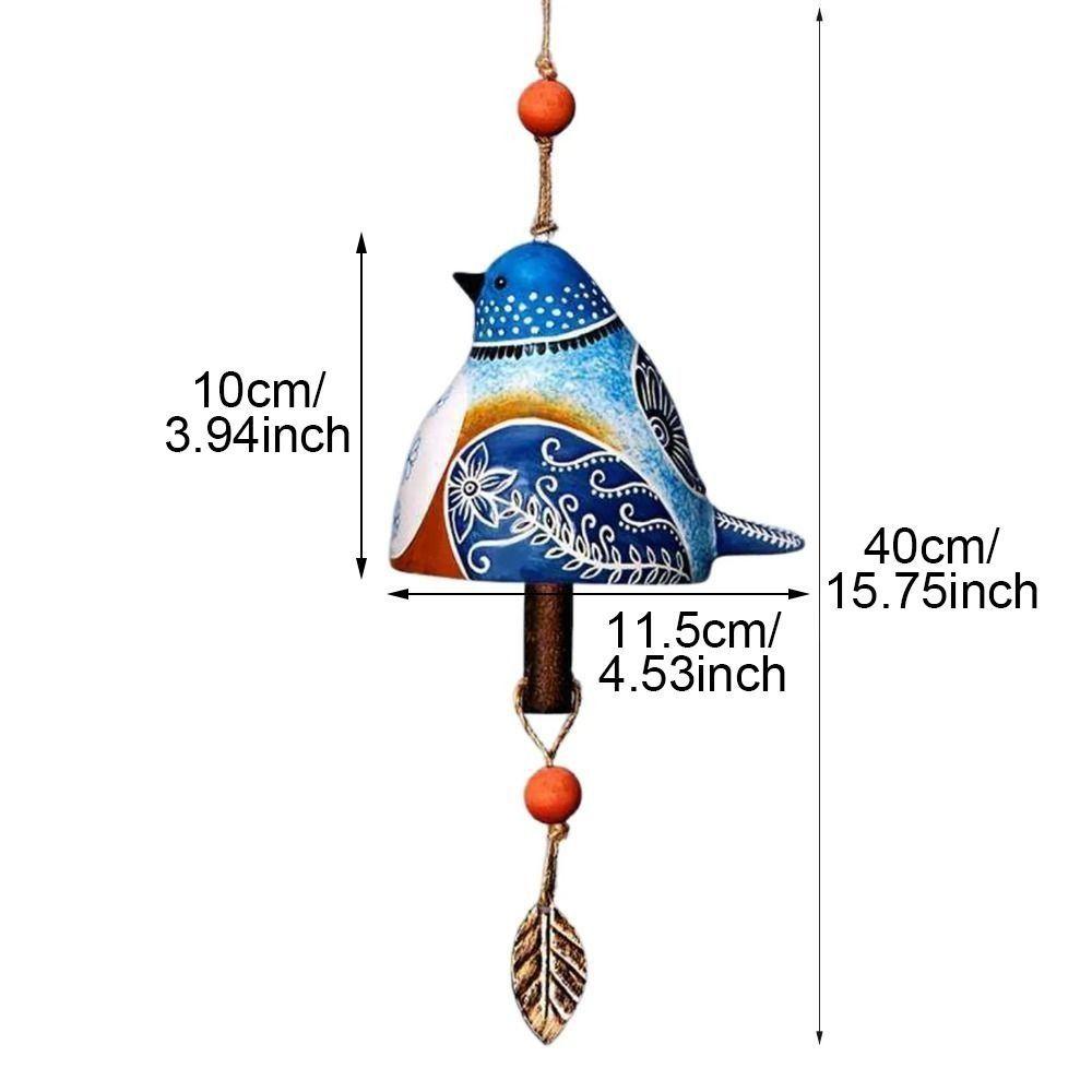 Resin Wind Chime Hand Painted Hanging Ornaments Wind Bell Bird Song Bell Wall Decoration