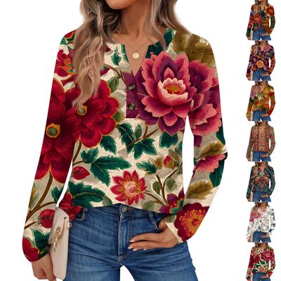 Женские рубашки с длинным рукавом с принтом Элегантные повседневные топы Модные рубашки Топы