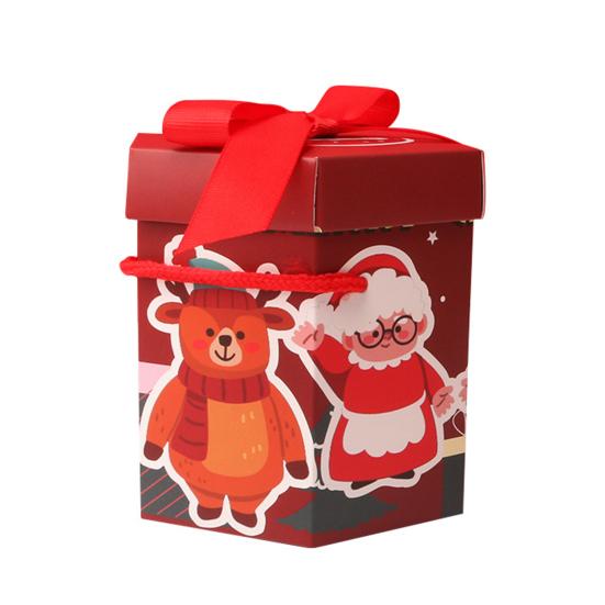 2 шт., подарочная коробка для рождественской вечеринки с портативной веревкой, праздничная конфета, печенье, рождественский подарок, бумажная коробка, упаковочные принадлежности для Рождества