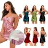 Yaoting Women's Ice Silk Backless Spaghetti Strap Nightgown with Chest Pad 3239