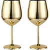 Stainless Steel Stemmed Wine Glasses 350 Ml, Unbreakable Wine Glass Goblets, Gift for Men and Women, Party Glasses - 350 Ml (Gold)