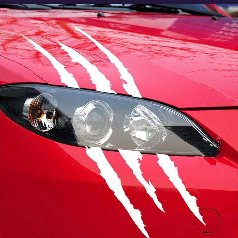 2024 New Design Monster Claw Marks Headlight Vinyl Decals Car DIY Stickers Stripes Scratch Decoration Universal for All Cars