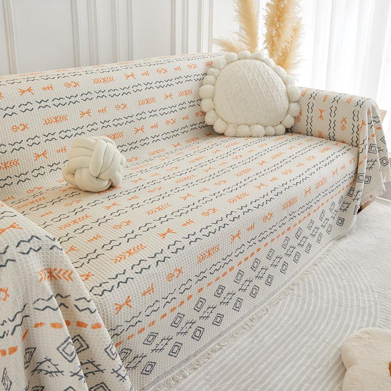 Чехол для дивана из хлопка и льна в этническом стиле на 2-3 места, чехол для углового дивана, плед, пылезащитное одеяло для украшения домашних животных