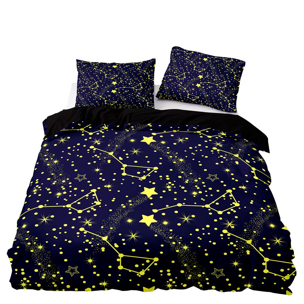 Пододеяльник с изображением метеорита и звезд, комплект постельного белья, ночное небо, сияющие звезды, покрывало для детей и подростков, для взрослых, полиэстер, пододеяльник размера King Size