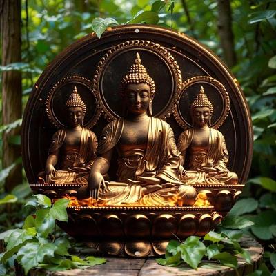 Круглая деревянная статуя Будды, тематический знак, декоративный знак, кафе, квартира, ресторан, гостиная, настенное украшение для входной двери церкви, настенный декор