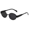 Oval Metal Sunglasses For Women Luxury Designer Brand Glasses Universal Sun Visors For Men And Women Dark Green