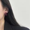 Простые Геометрические Серьги-Гвоздики с Бархатным Покрытием в Форме Сердца, Универсальные для Осенне-Зимнего Стиля, Высококлассная Атмосфера, Персонализированные Модные Серьги